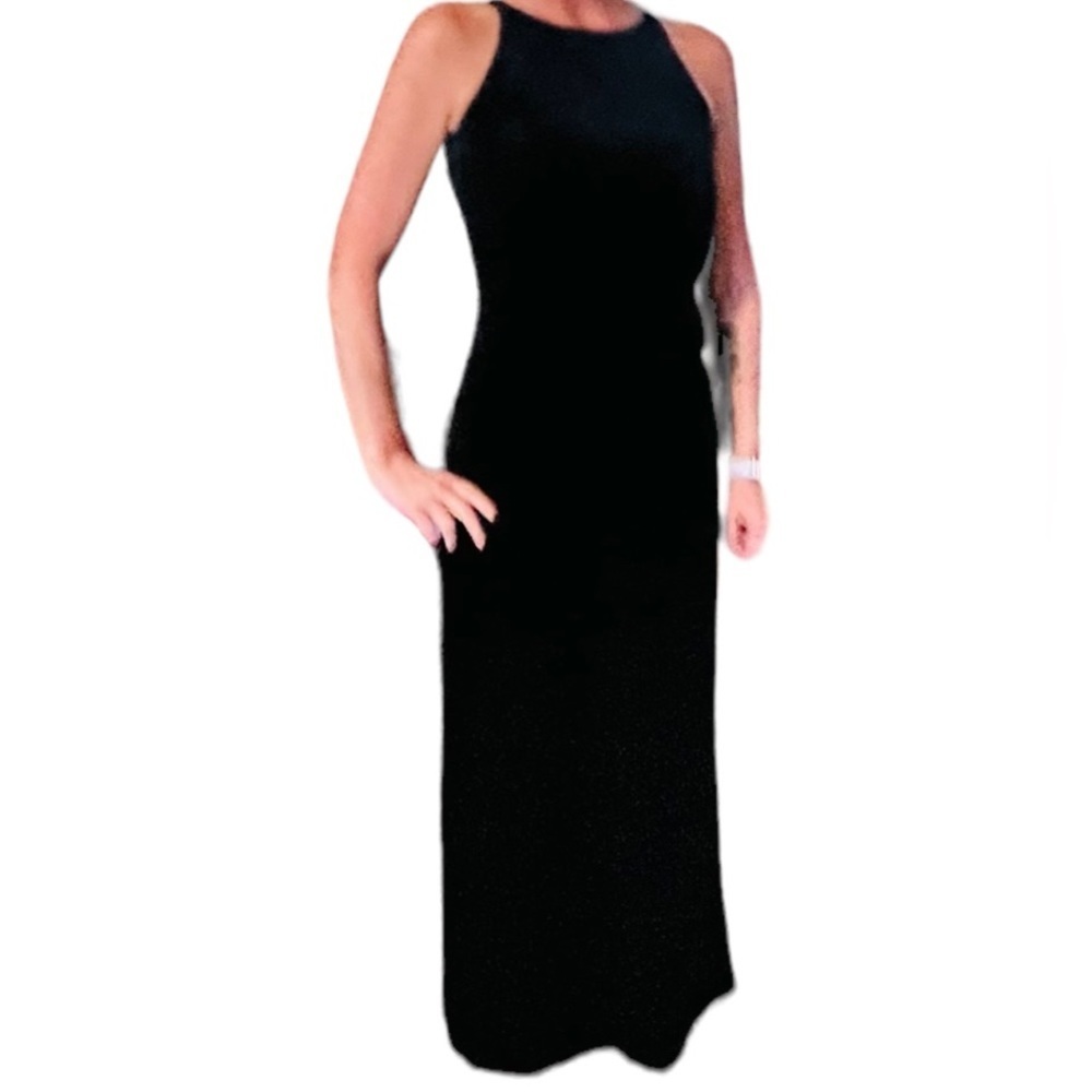 Laundry By Shelli Segal Black Velvet Dress Size 6 - Picture 4 of 12